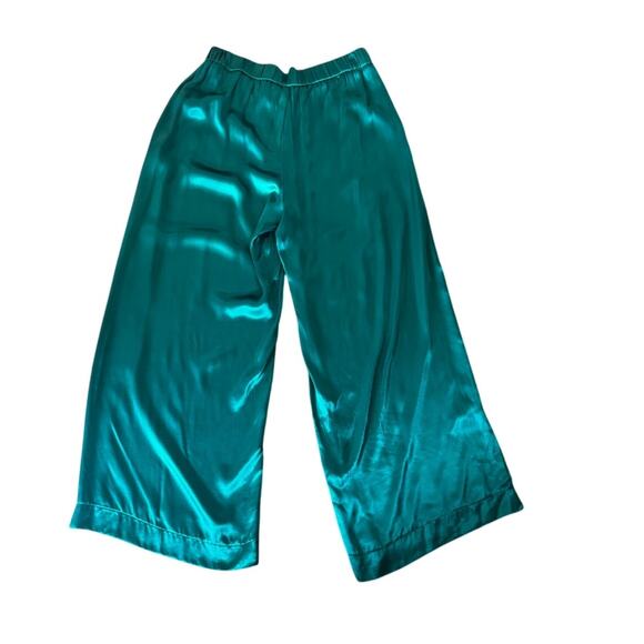 FREE PEOPLE Good Days Satin Trouser in Emerald Size Medium - Picture 3 of 8